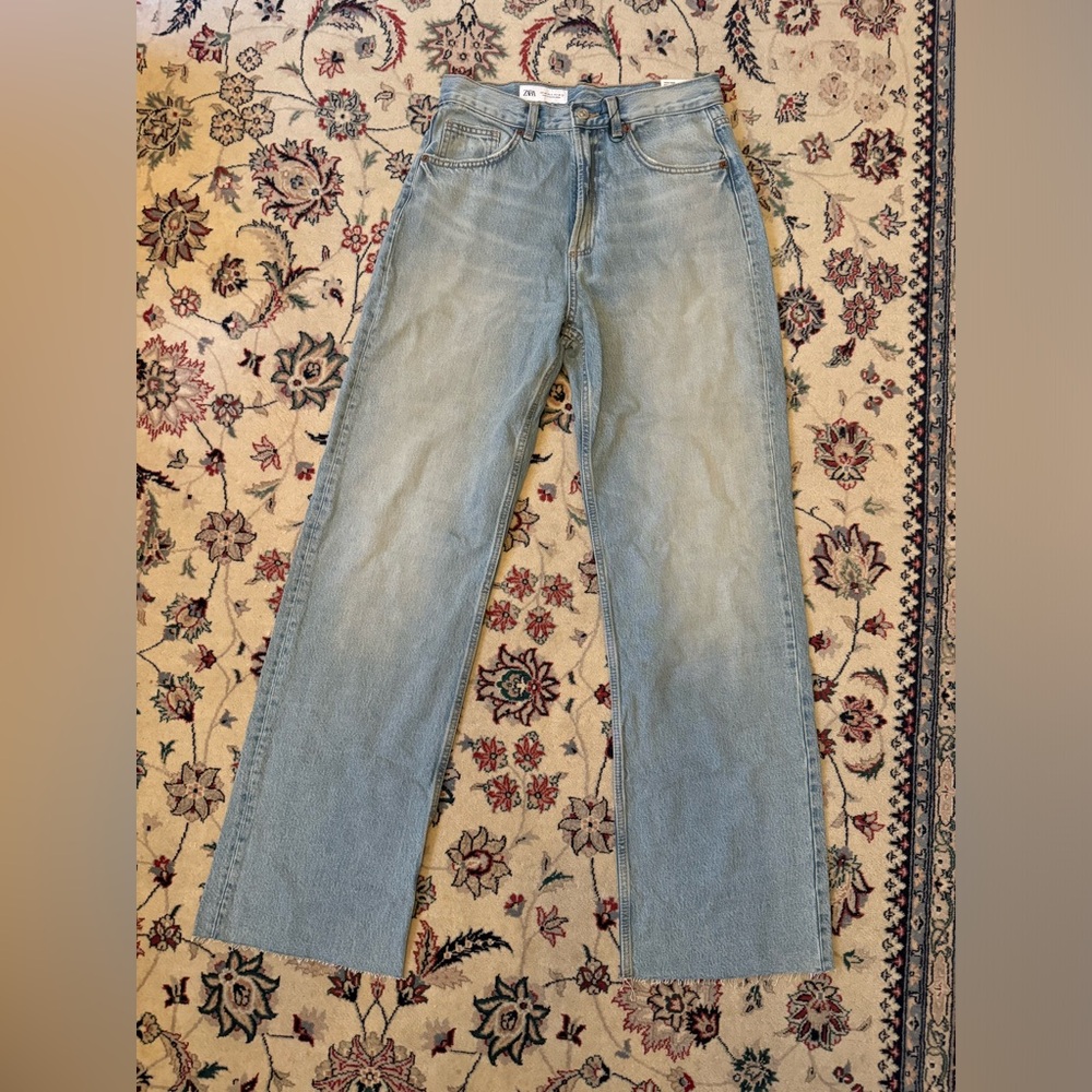 Zara Light Wash Wide Leg Denim